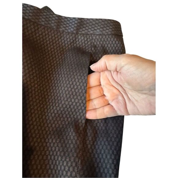 Women’s Houndstooth Checkered Dress Pants Size 2P Business Straight Leg - Picture 4 of 14